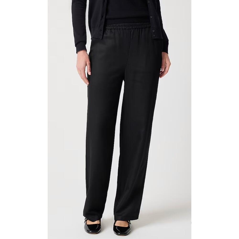 JCrew Factory | NWT TENCEL Pull On Wide Leg Pant Black | Sz 12